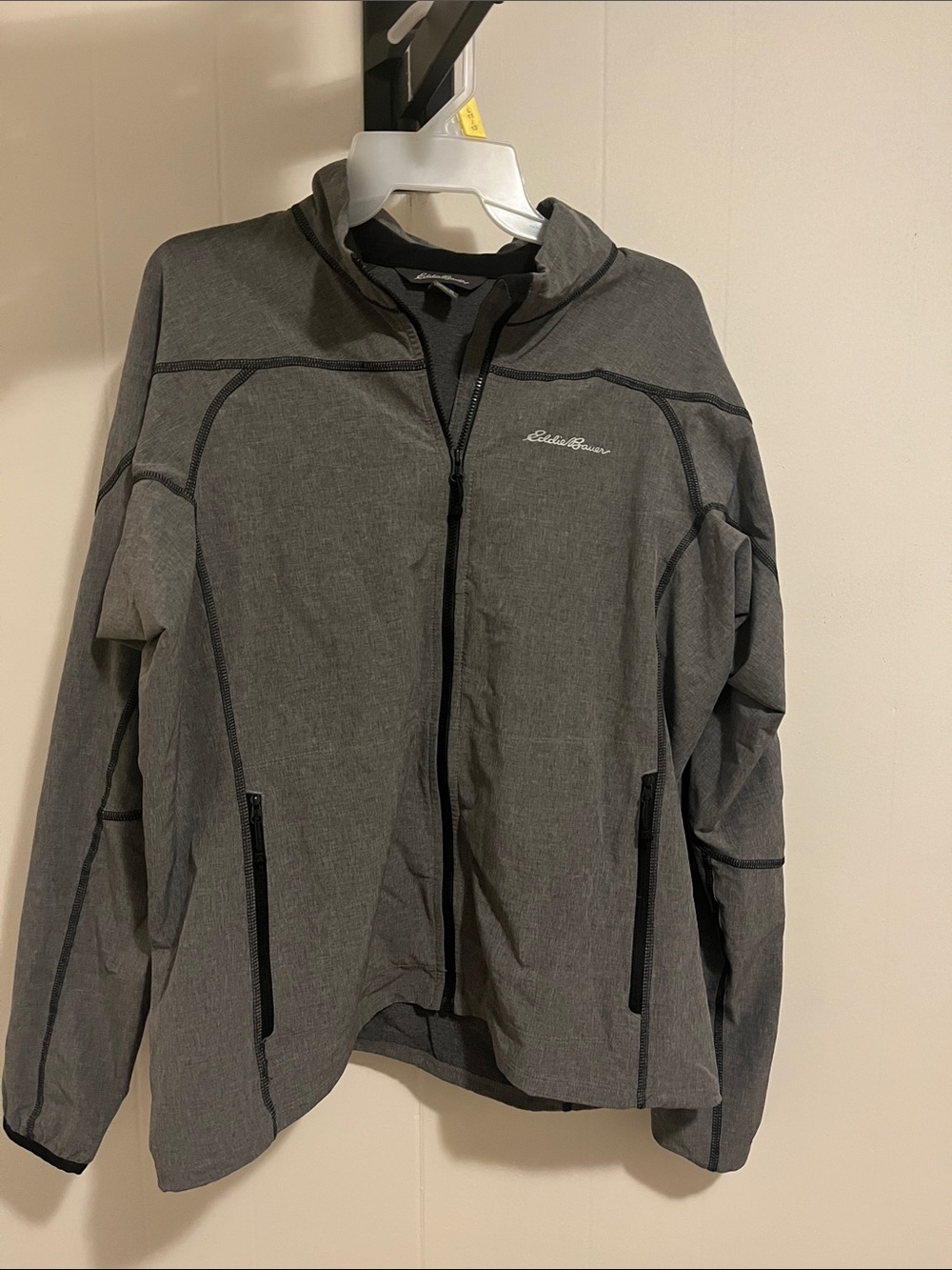 Eddie Bauer Men's Dark Gray Full-Zip Windbreaker Jacket